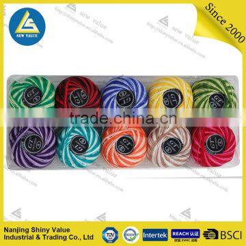 space dyeing 100% cotton thread wholesale with PVC BOX/10g 10pcs