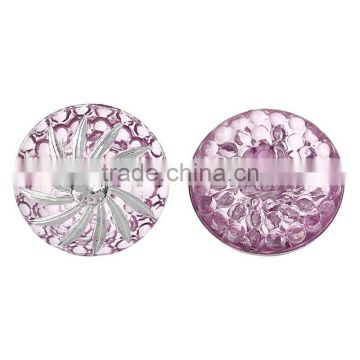 Wholesale Inlaid diamonds 13mm Flower Round Single Hole Acrylic Button for Making Jewelry