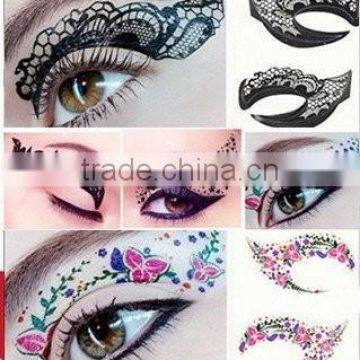 Custom lace eye tattoo sticker temporary makeup eyeliner sexy eye shadow