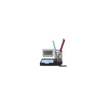 Pen holder clock