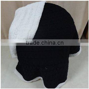 super soft new arrival black acrylic knitted blanket