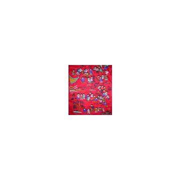 New embroider Tapestry red 100 children fabric piece