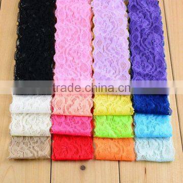 Newest Baby Girls Headwear 16 Colors Lace Width Hair bands hair accessories elastic hair band