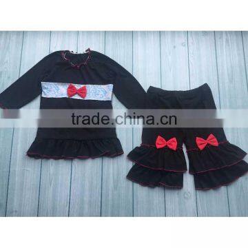 Chinese clothing manufacturers 100% knitted cotton red bowknot wholesale clothing