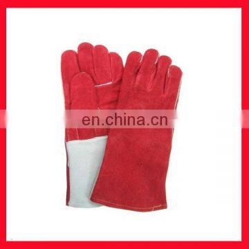 AB grade heat resistant ppe gloves Red cow split leather welding glove