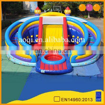 Wholesale amusement pak item giant inflatable castle slide with ball pool