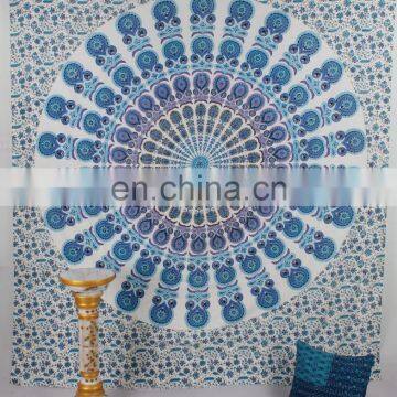 Indian Queen Round Mandala Beach Sheet Tapestry Hippie Bohemian Decor Throw Cotton Ethnic Textile Wall Hanging Art