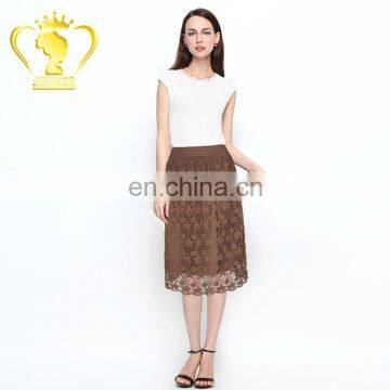 High Quality Elegant Women Long Lace Tulle Skirt photo-3