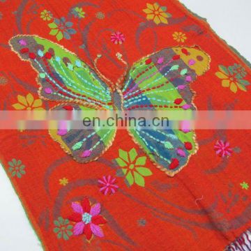 Wool Jacquard Shawls with Embroidery