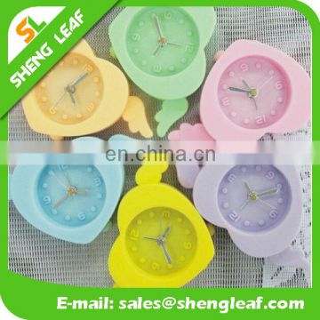 Mini angel heart-shaped alarm clock Creative good quality silicone small alarm clock