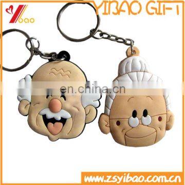 Custom logo design 3D soft PVC rubber type professional production keychain