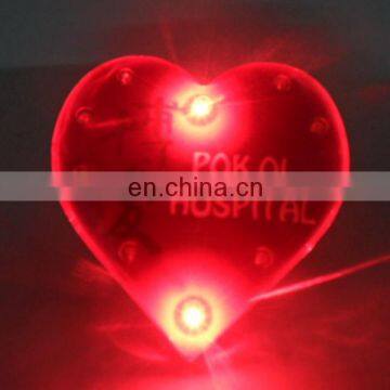 heart shape led flashing pin with multicolor light and blinking,suit for night club,bar,party,Factory in Shenzhen