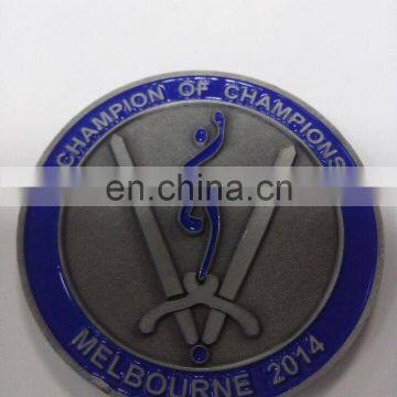 Zinc cast commemorative coins with the theme of sportsmanship Personalized design used as the symbol of the association