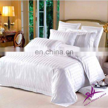 100% cotton hotel stripe flat sheet/stripe bed sheet white high quality