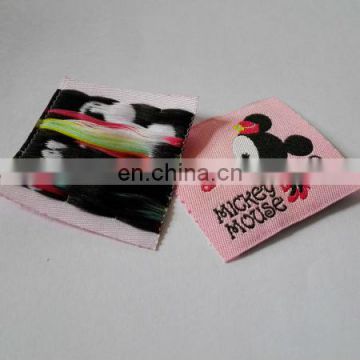 China made high quality mickey cute design kid garment fancy main woven label