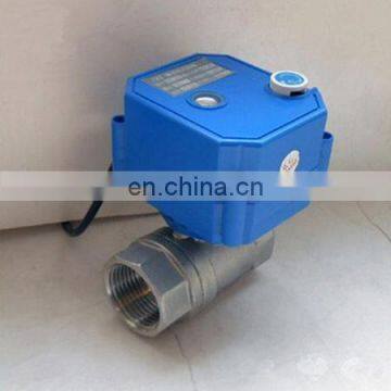 CWX-25S 12v DC 1" 2-way NPT stainless steel electric/ motorized ball valve with manual override