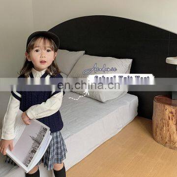 C1043/Wholesale China Manufacturer Spring School Knit Kids Play Vest Sweet Cotton Casual Girls Vest Coat photo-2