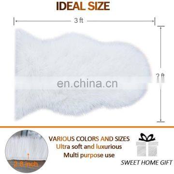 2ft x 3ft Faux Fur Sheepskin Rugs Luxury Fluffy Rug for Bedroom Home Decor Small Shaggy Carpet Alfombras photo-2