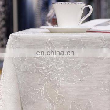 2019 High Quality Printing Tablecloth Jacquard White Rectangle Banquet Party Home Wedding Church Table Cloth With Flower Pattern photo-2