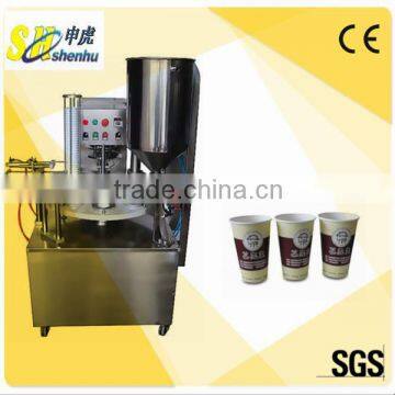 GMP standard rotary soya milk used cup filling machine liquid