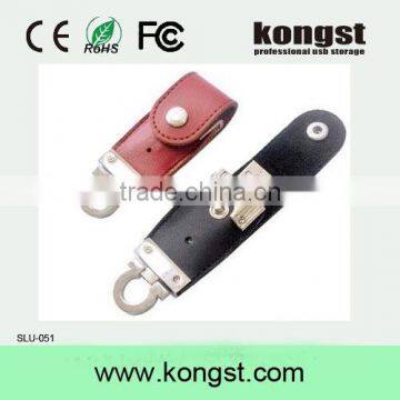 Kongst hot sale item best quality leather case usb flash 16gb usb 2.0