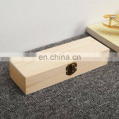 Wooden Flip Pencil Case Solid Wood Multifunctional Stationery Box Customized Wooden Pine Jewelry Packing Box photo-3