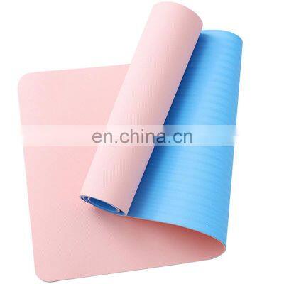 2021 Custom Logo Environmental Protection Fitness Double Layer 6Mm Tpe Yoga Pad Anti Slip Folding Sports Yoga Mat