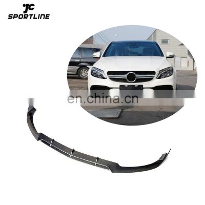 Carbon Fiber C63 Front Bumper Lip for Mercedes Benz C class W205 C63 Sedan 4-Door 2015-2018