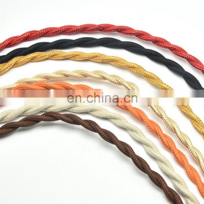 Vintage Electrical rope Wire Twisted Cable Retro Braided Fabric Wire DIY pendant lamp wire cord