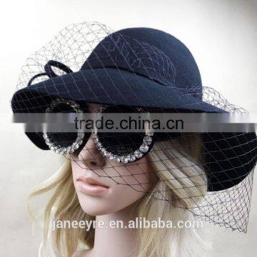 Fashion 100% Wool Winter Felt Veil Hats Wholesale photo-5