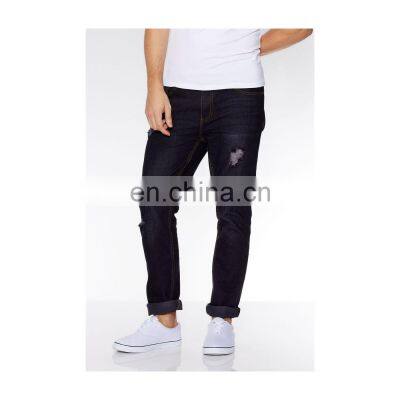 Rough dark color mens  jeans skinny fit slim designer jeans pants for men