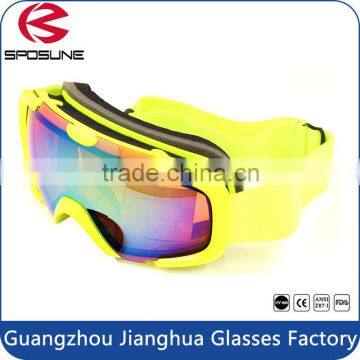 Crashproof design color lenses protective goggles skiing skating paintball airsoft safety goggle with green frame