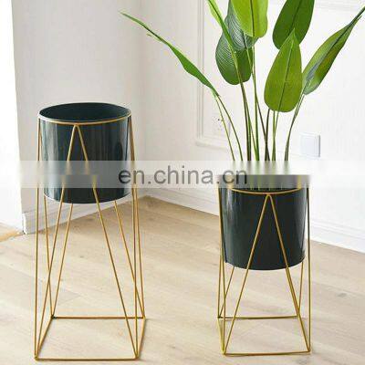 Manufacturing Wholesale Supplies Artifical Metal Gold Stand Indoor Plant Pots Flower photo-5