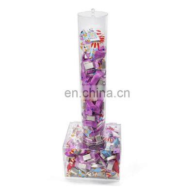 Sweets Retail Store Tall Tube Custom Acrylic Candy Dispenser With Boots