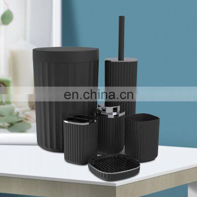 Vertical Stripe High Quality Plastic Bathroom Sets Bathroom Accessories Christmas Gift Set photo-2