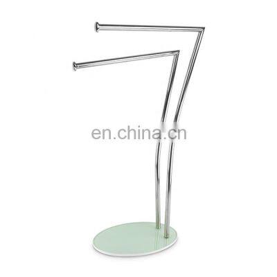 Домашний декоративный двухслойный свободно стоящий ванной полотенцесушитель из нержавеющей стали, нескользящий полотенцесушитель с зеленым круглым дном photo-2