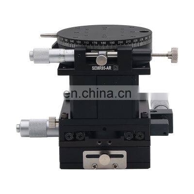 SEMXYZR-80 XYZR 4-Axis Micrometer Linear Stage 80x80mm Crossed Guide Rail Manual Linear Stage photo-3