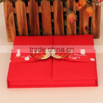 Arabic Pretty Product Two Swans Red Silk Wedding Box Invitation photo-2