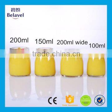 100ml 150ml 200ml empty glass pudding jar clear glass pudding bottle