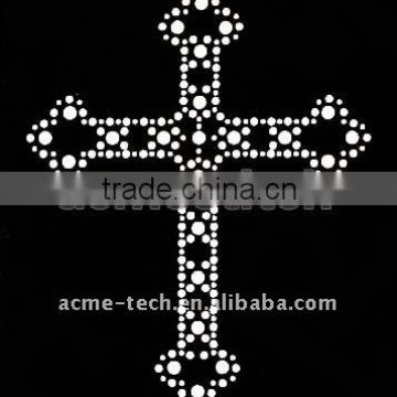 cross rhinestone motif/ Korean hot fix rhinestone transfer design