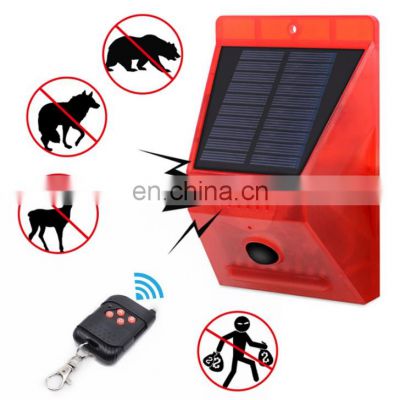 Solar Alarm With Remote Control Security Alarm Siren Motion Sensor Detector For Home Garden Yard Outdoor