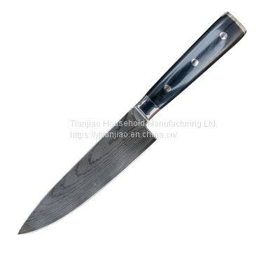 Kitchen Knives 7cr17 Stainless Steel Laser Pattern 8 Inch Chef's Knife wtih Pakkawood Cooking Knife