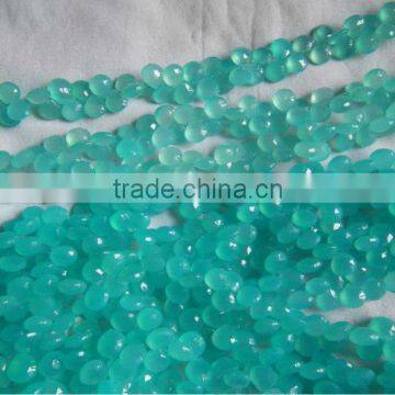 Onyx All Color Chalcedony Heart Briollete Drops Gemstones Cabochon Calibrated