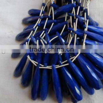 Blue Onyx All Color Chalcedony Long Drops Custom Cut Briollete Chicklets Drops Gemstones Cabochon Calibrated