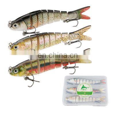 JOHNCOO 10cm /12cm /13.5cm 6-8 Segmented Fishing Lures Multi Jointed Hard Bait Lifelike Sinking Swimbait Isca Artificial Tackle