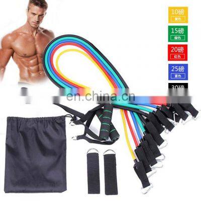 Wholesale Loop Tube Latex Exercise Workout Fitness 11Pcs Resistance Bands Set Resistance Bands