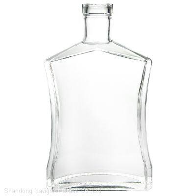 Custom Design Cork Luxury Crystal 500Ml Rum Glass Bottles For Brandy