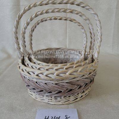 Cheap Price High Quality Willow Material Wicker Baskets for Garden with Handle