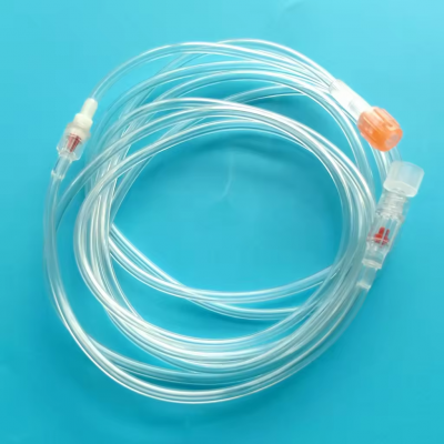 High pressure 1200psi braided medical plastic tubing, PU male female luer connector extension tube connect pipes line