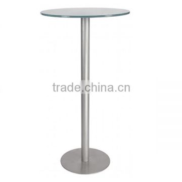 straight frame glass top metal bar table